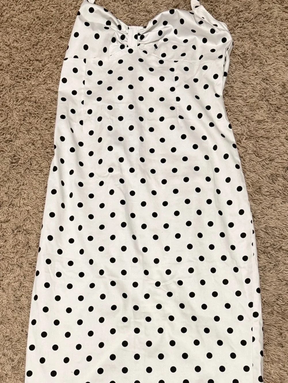 Deadly Dames White Dress With Black Polka Dots Size: XL - Picture 7 of 7